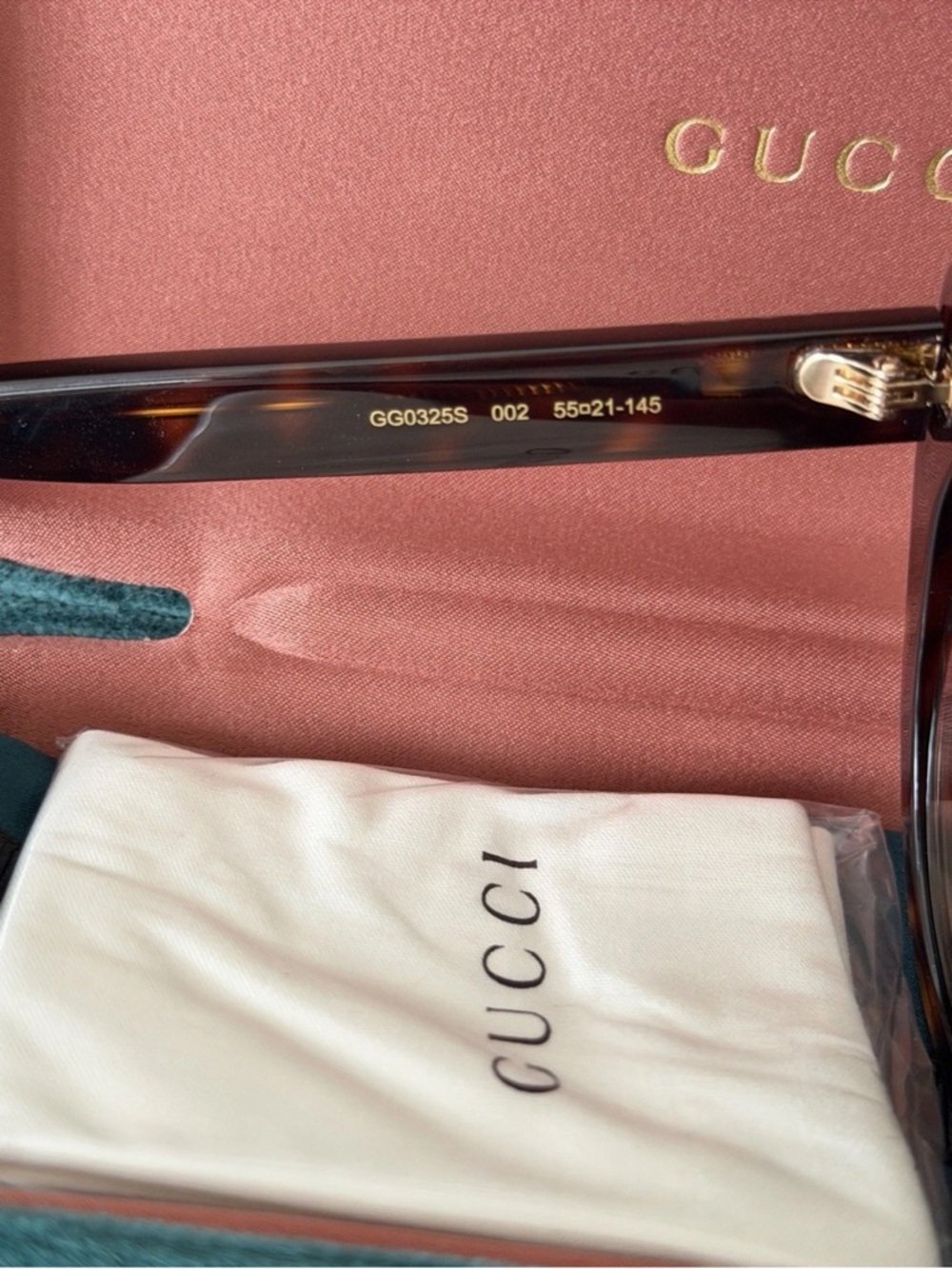 Gucci GG0325S 002 Oversized Square Sunglasses Brown NWT - Picture 6 of 11